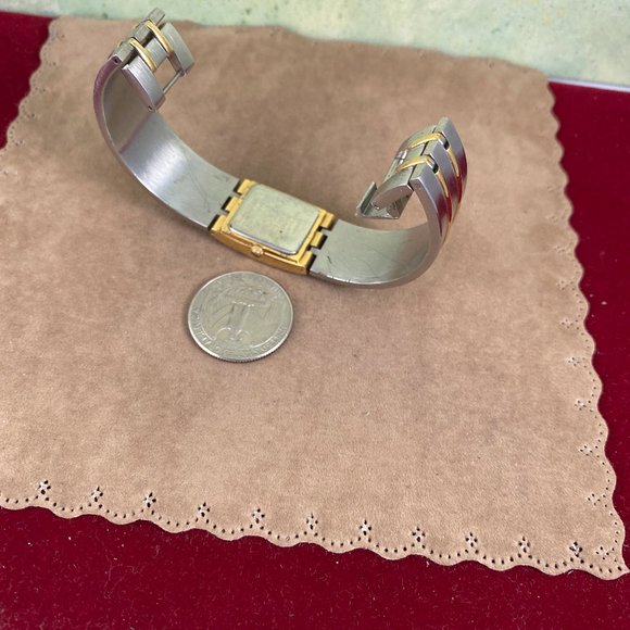 Folio Lady's Two Tone Gold and Silver Bangle Bracelet Watch - Picture 6 of 7